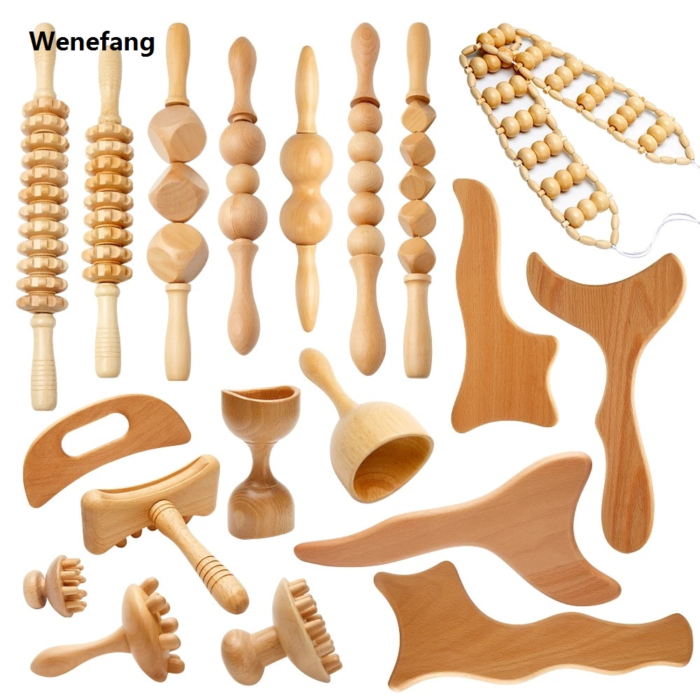 Wenefang Wood Therapy Massager Anti-Cellulite Gua Sha Tool Deep Tissue Bargain price Relax Massager for Body Face Lifting Maderoterapia Roller