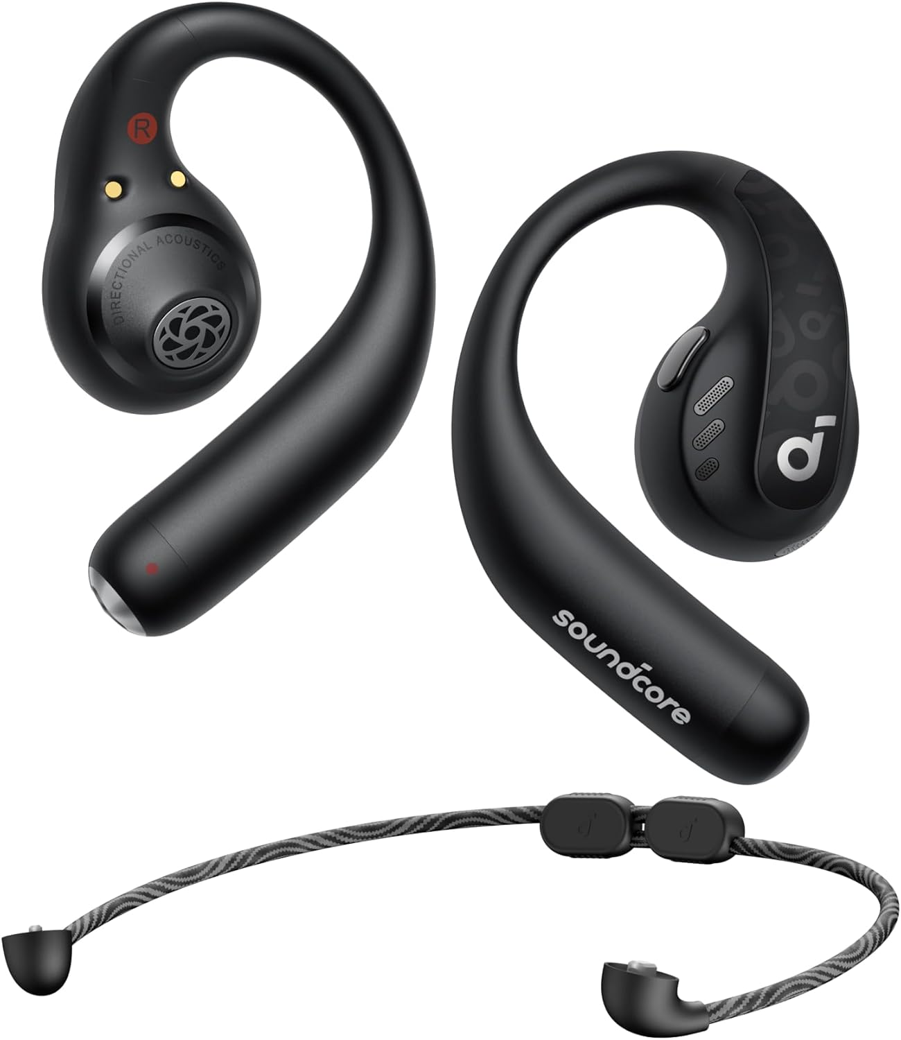 Soundcore By Annker AeroFit Pro Open - Ear Headphones , Ultra Comfort , Secure Fit , Ergonomic Design , Rich Sound With LDAC , Bluetooth 5.3 , IP55 Water - Resistant , 46H Playtime , App Control , Wireless Earbuds