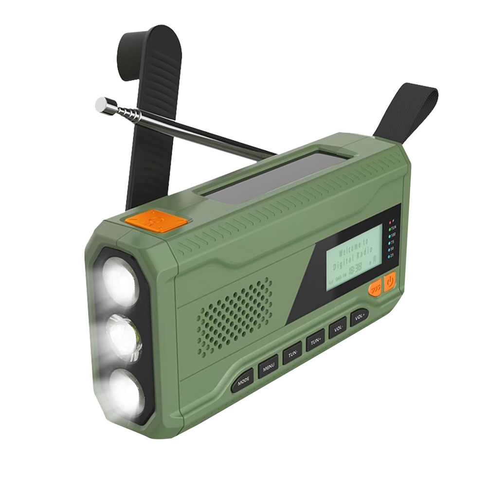ARELENE Mini Hand Crank Bluetooth Radio +//FM Radio 4500 MAh Solar Powered Emergency Radio with LED Flashlight, SOS Alarm