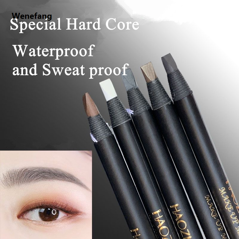 Wenefang Hard Microblading Eyebrow Pen Natural Wild Brows Eye Brow Definer Enhancers Pencil Waterproof Long Lasting