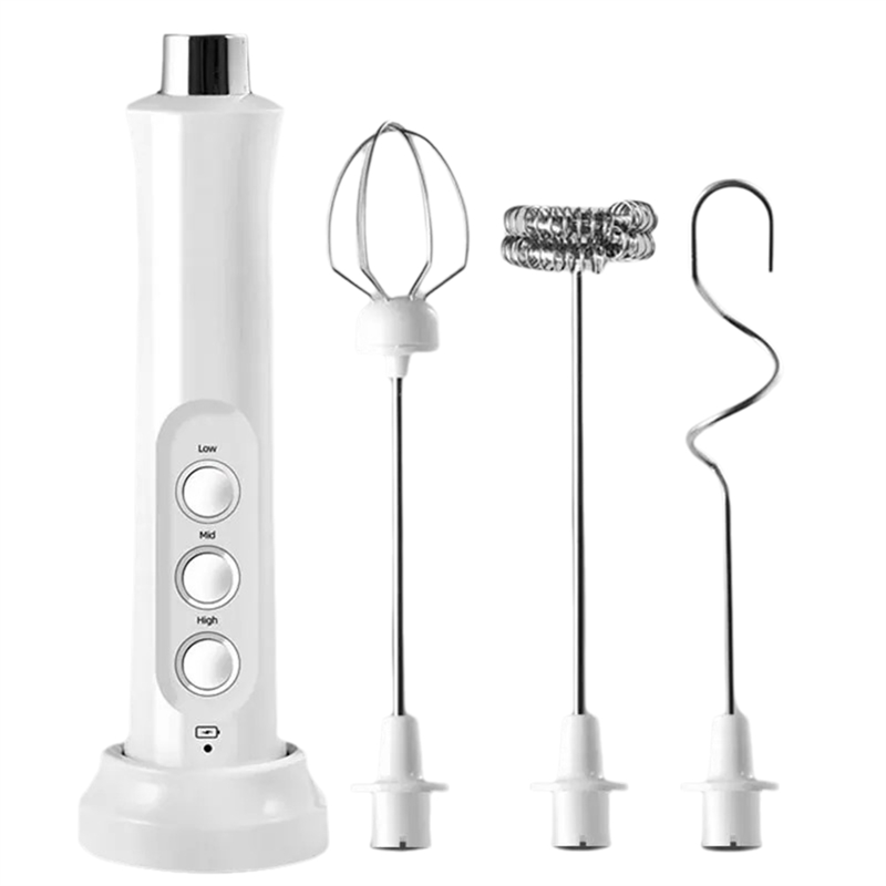 Three-In-One Milk Frother Portable Milk Blender Rechargeable, Adjustable Speed B
