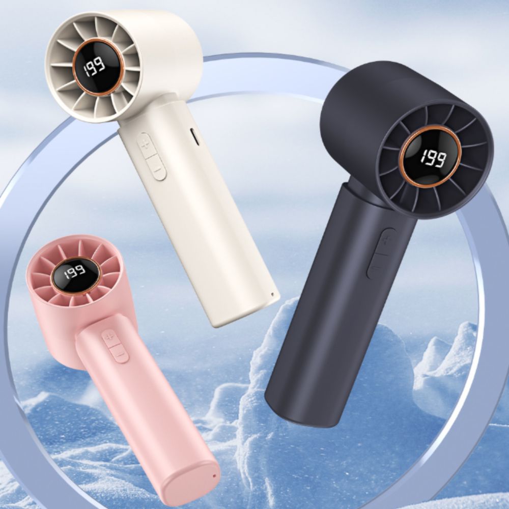 Comfortable Breeze Compact Design Mini Fan Lightweight Rechargeable Digital Fan Powered Portable Fan Walking Use