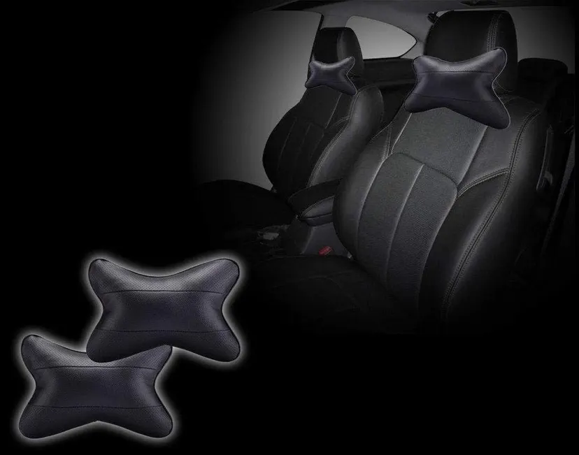 Leather Auto Pearl Make Black Designer Car Neck Rest Pillow