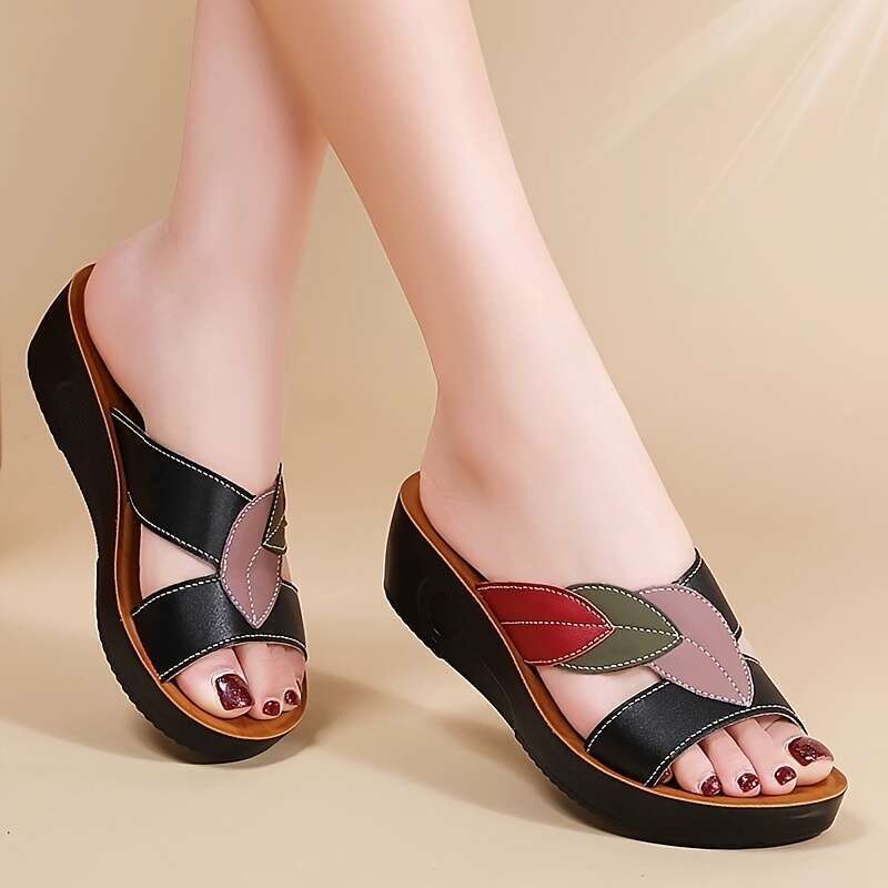 thick sloping heel soft soled comfortable home flat bottomed breathable summer simple able beach Womens easy to lazy shoes, suitable for family and outdoor casual wear