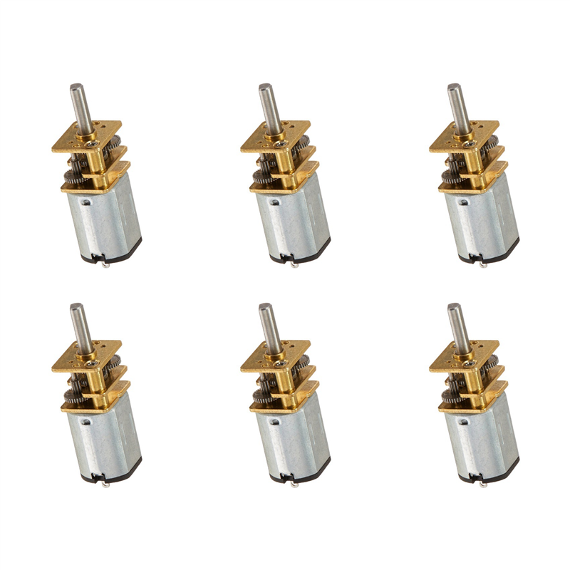 6X JA12-N20 Model DC 12V 100RPM Torque Mini Motor Silver+Gold