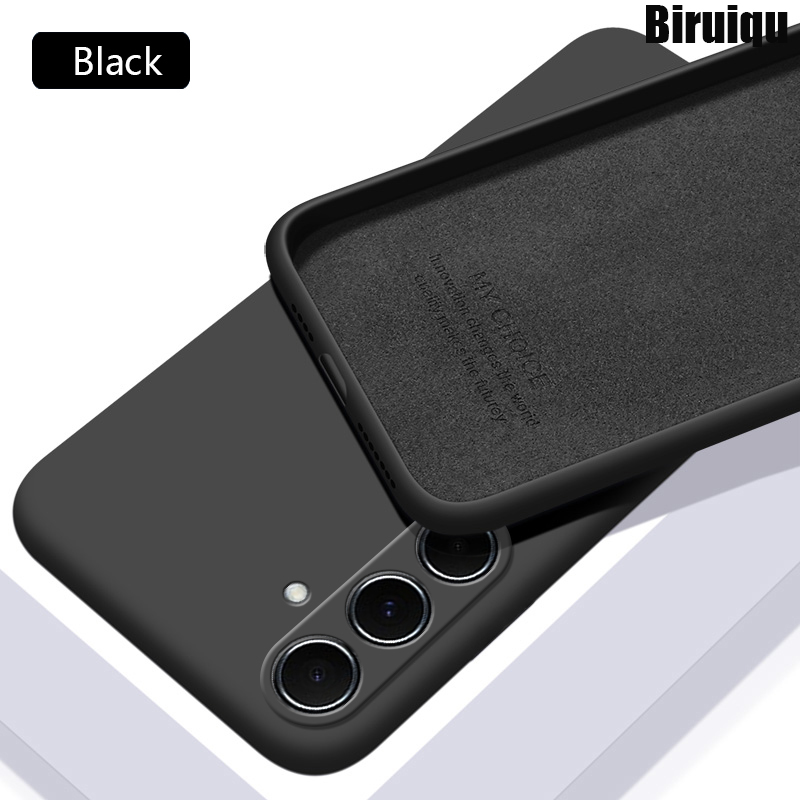 Biruiqu For Samsung Galaxy A55 5GCase Liquid Silicone Soft Gel Rubber Shockproof Cover