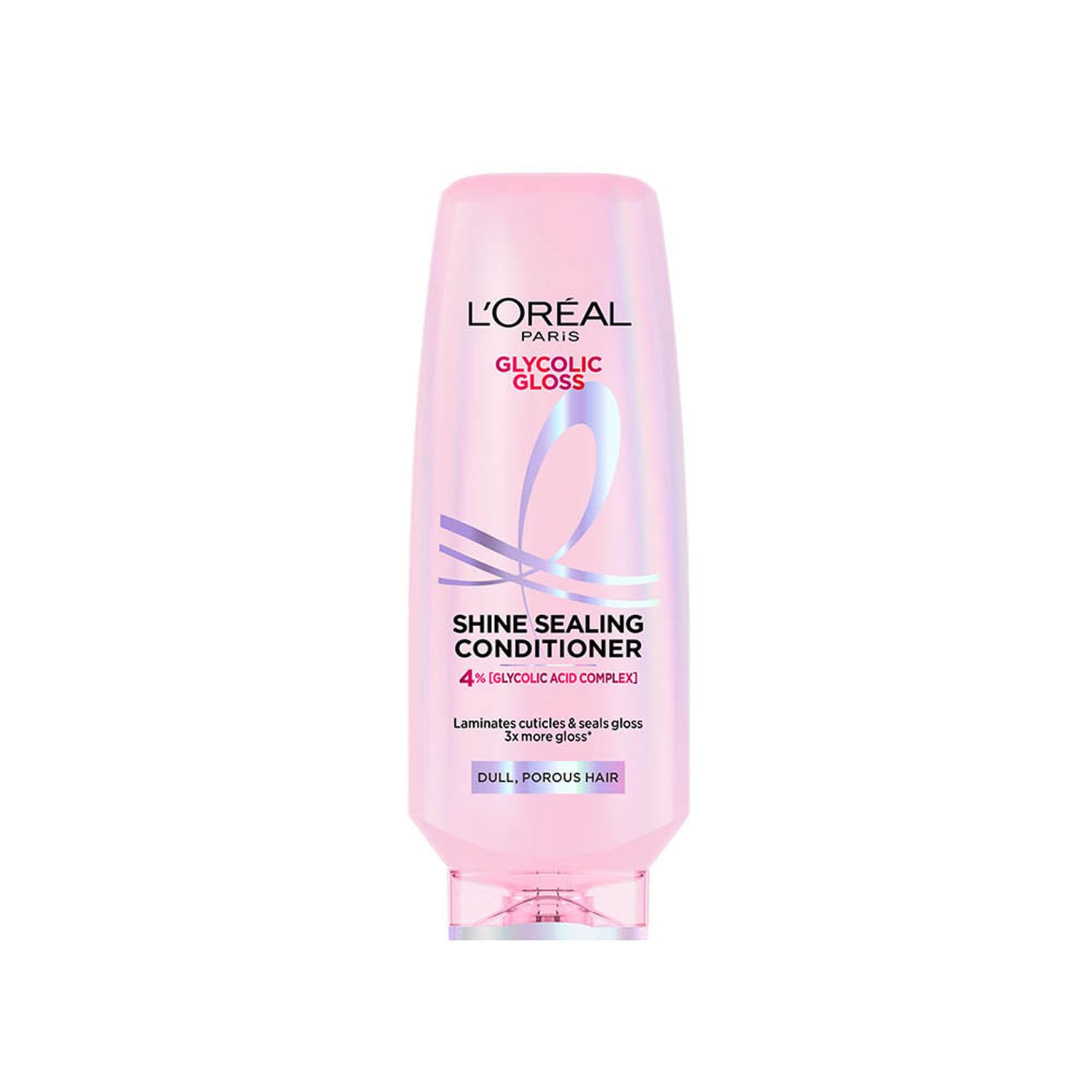LOreal Paris Floral Glycolic Gloss Shine Sealing Conditioner, Powered By 4% Glycolic Acid, For Dull Hair, Smoothens Hair Fiber For 3X More Gloss, 175Millilitre