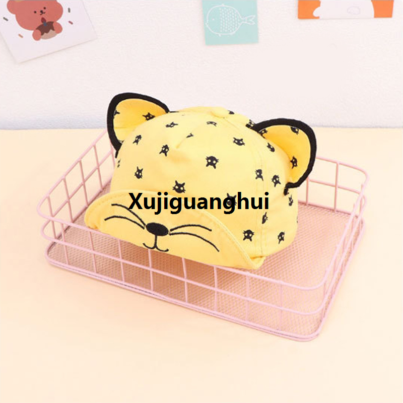 Xujiguanghui 【PawfectWorld】Summer Fashion Kitty Design Cat Baby Hat Summer Hats Boys Girls Multicolor Bucket Bucket Hat Baby Cute Caps