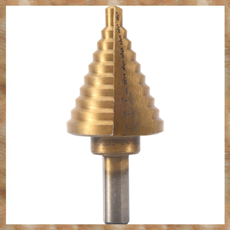 Step Drill Cone Drill Bits, High Speed Steel 10 Steps 1/4 to 1-3/8 inch