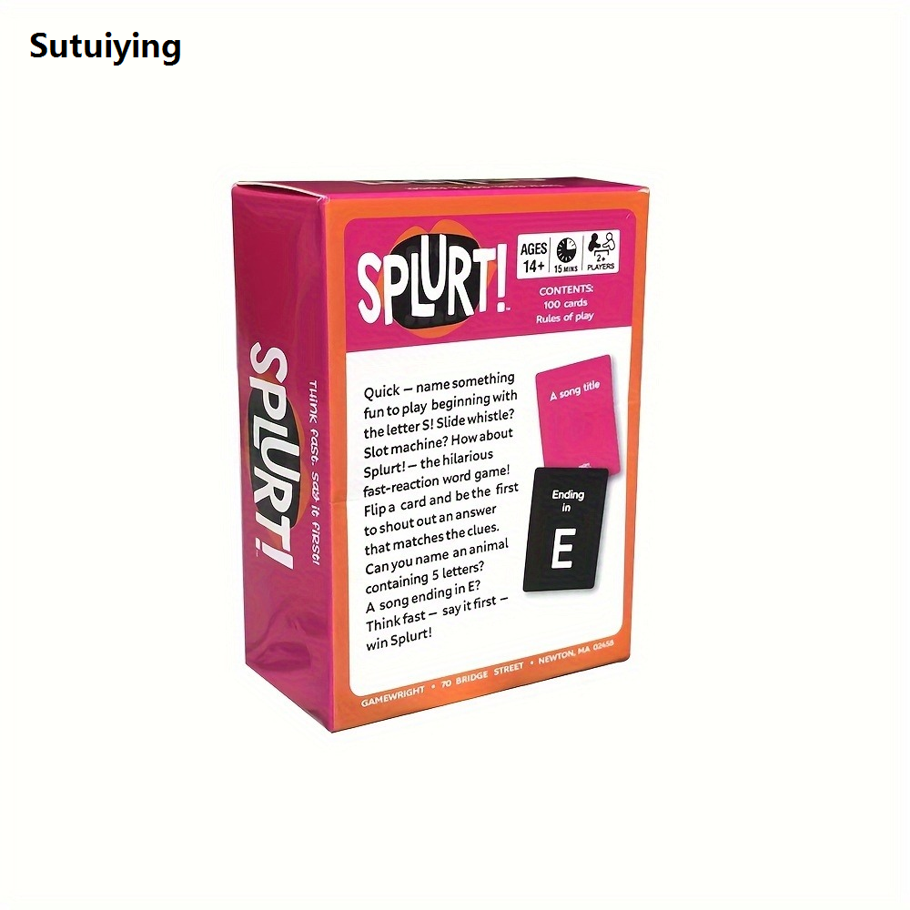 Sutuiying Splurt Card Game Splurt! Portable Party Bargain price Card Game Think Fast Say it First Pink
