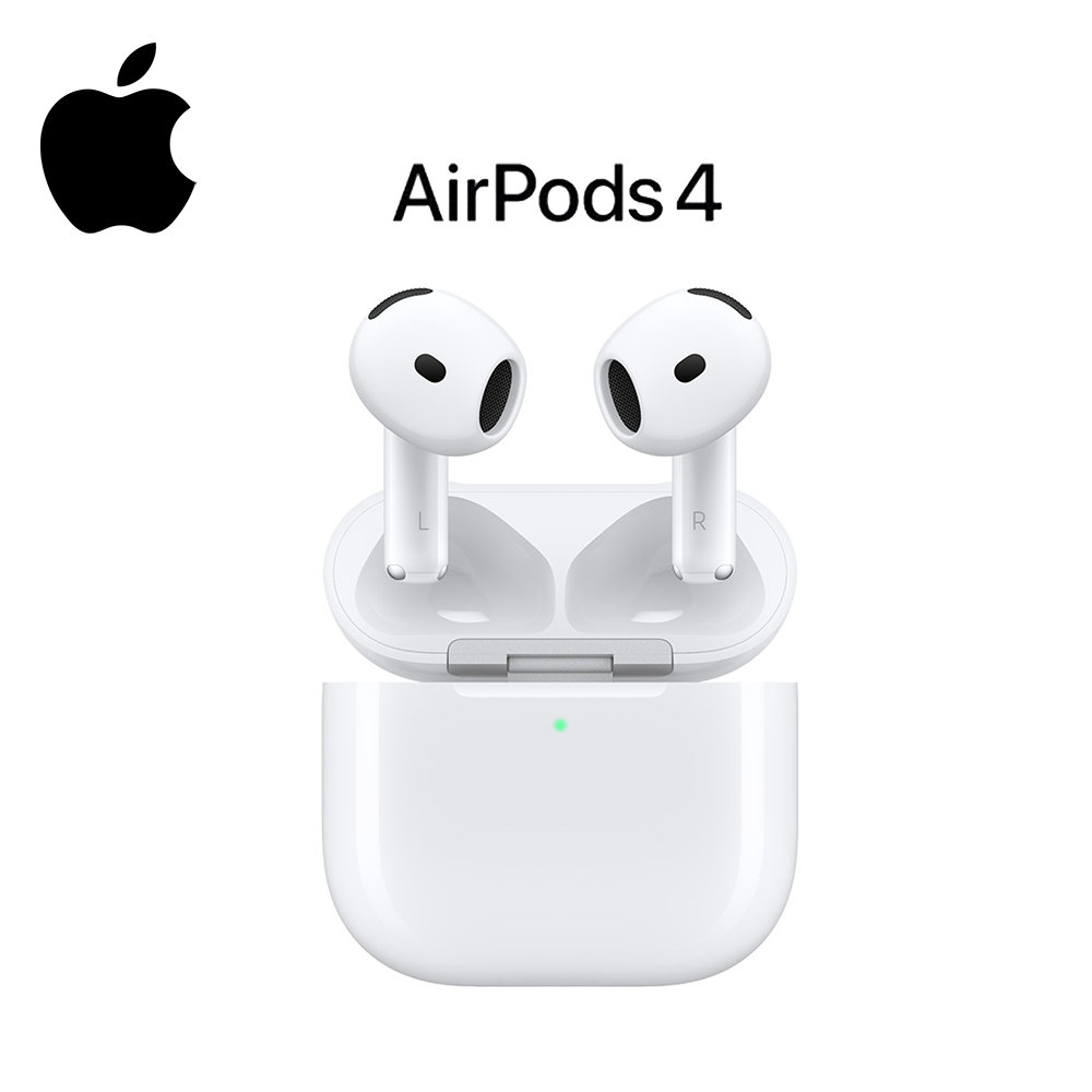 Apple AirPods 4 | H2 chip | Custom high-excursion Apple driver | Adaptive EQ | Dual beamforming microphones | Motion-detecting accelerometer | Dust, sweat and water resistant (IP54) | Up to 5 hours of listening time on a single charge