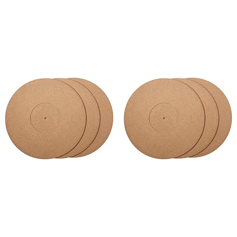 ARELENE 6 Pieces Cork Turntable Mats with High Fidelity for Vinyl LP Record Players Audiophile Reduce Noise