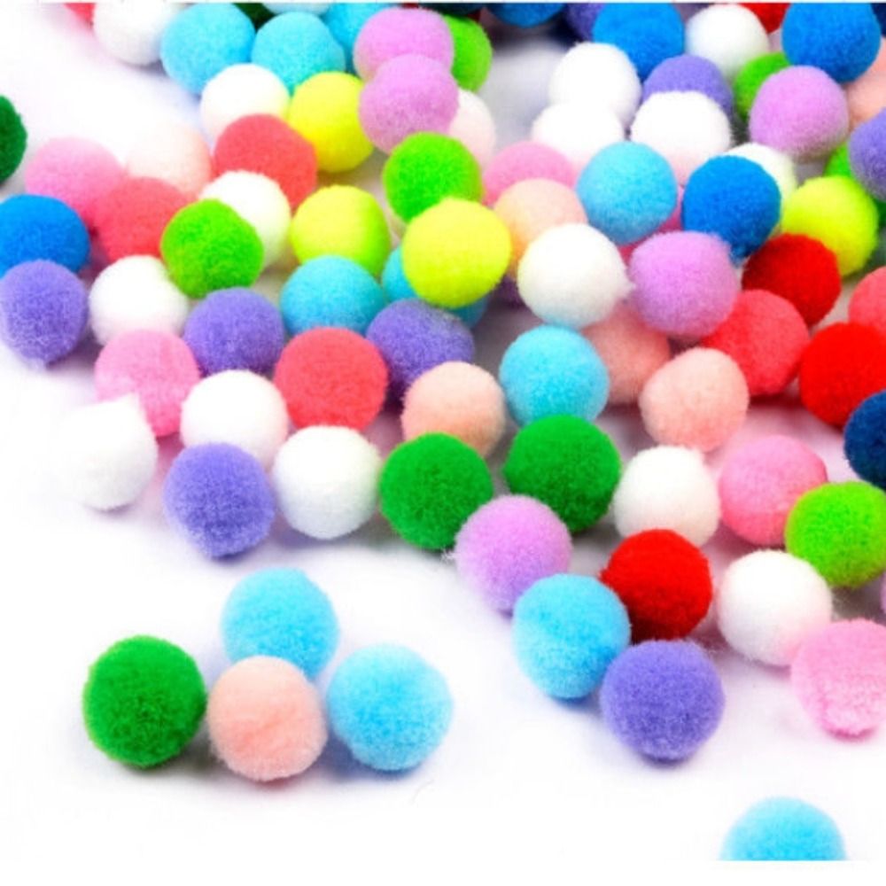 100 Pcs Pompoms 10mm Pompom Fur Balls Chrismas Colors Candy Colors DIY Pom Pom Ball Mini Colorful DIY Plush Ball Clothing