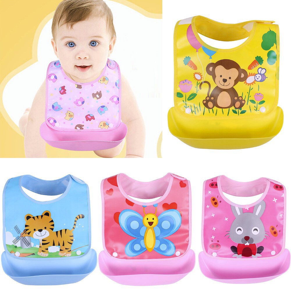 Baby Detachable Waterproof Apron Bibs (Set of 2)/baby cub bibs