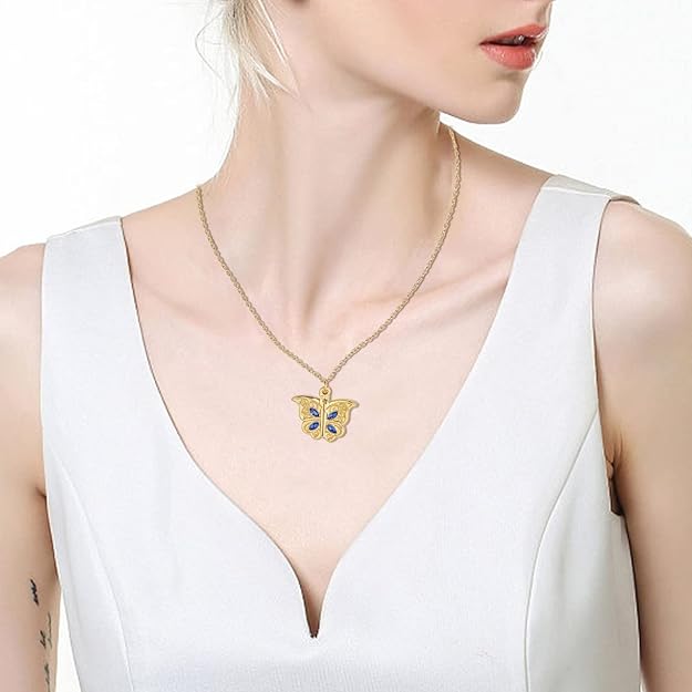 1 Piece Korean Butterfly Folding Chain Women's Butterfly Album Box Pendant Necklace Jewelry Vintage Cocktail Party Punk Necklace Jewelry - Extra looks Best Memorable Gift.
