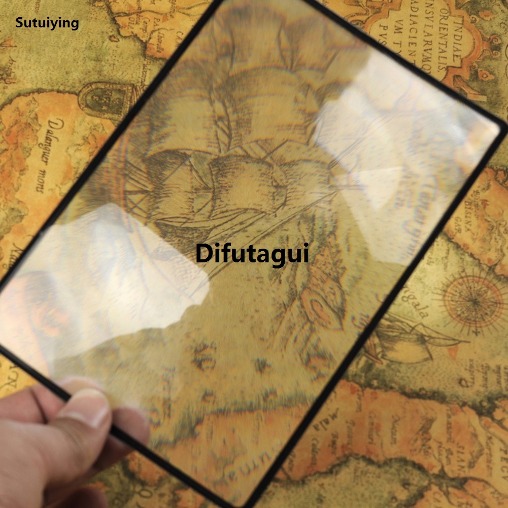 Difutagui Magnifying glass light A5 Full Page Large Sheet Magnifier Magnifying Luxury Luxury Glass Book Page Magnification 3X Ultra-thin Magnifier Loup