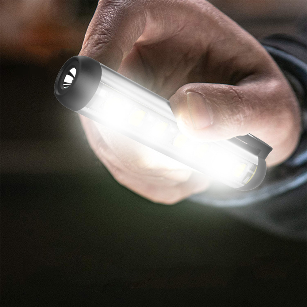 Mini COB LED Flashlight 4 Lighting Mode Torch with Clip Magnet Work Flash Light USB Rechargeable Hand Light
