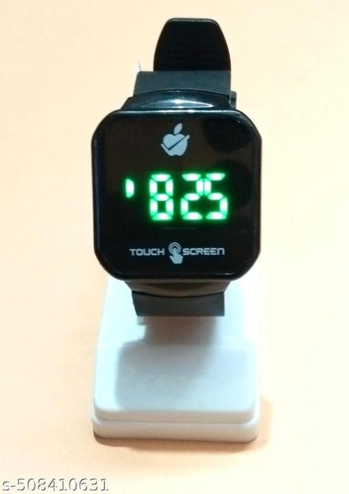Touch Digital LED Watch - Black, Silicon Strap, Time & Date Display