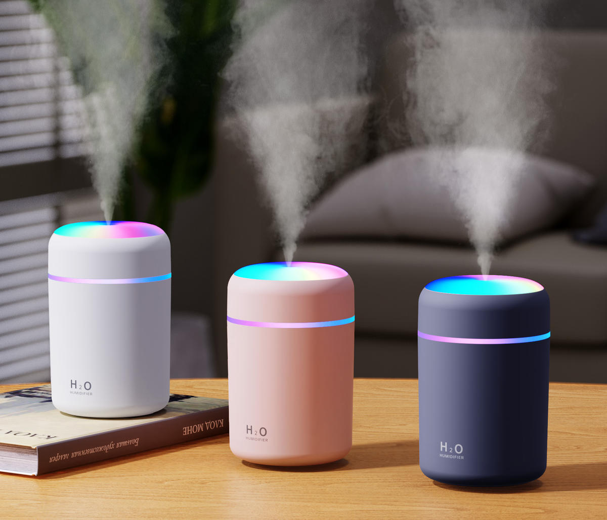 Portable USB Car & Home Aroma Diffuser | Mini H2O Humidifier with Cool Mist, Colorful LED Lights & Aromatherapy Function