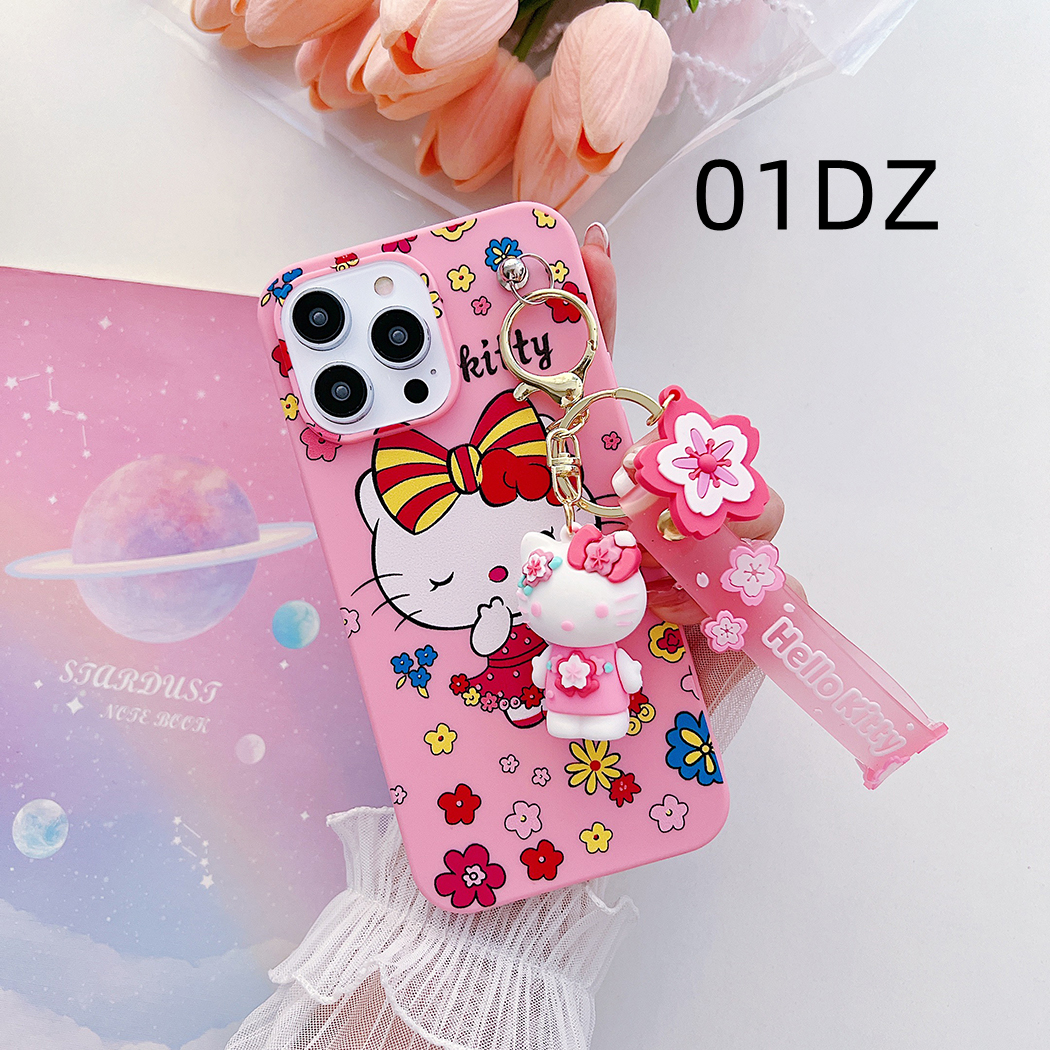Hello Kitty Casing OPPO A57 2016 A57 4G 2022 A57 5G 2022 A57e A57s Phone Case OPPO A58 4G A58 5G A59 2016 Phone Cover Cartoon Hello Kitty 3D Dolls with Strap Lanyard