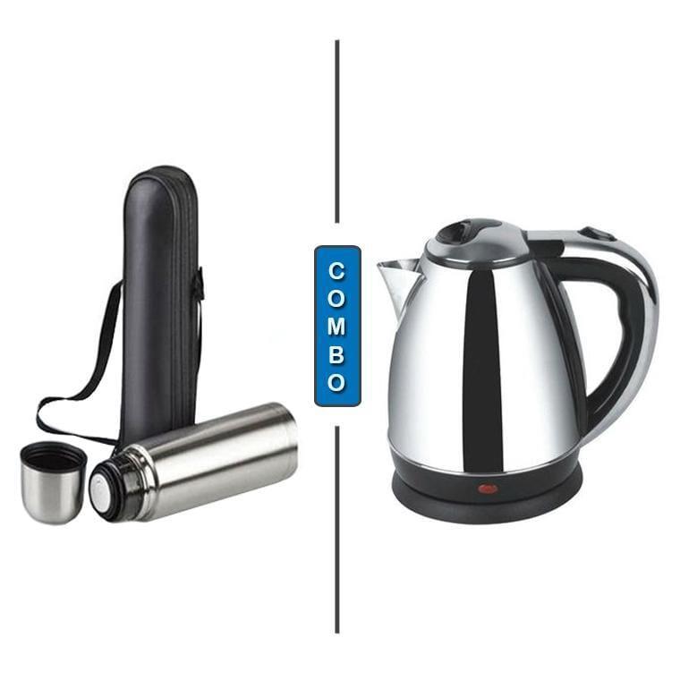 Stainless Steel Thermos Bottle Half Liter + 2 Liter Electric Kettle