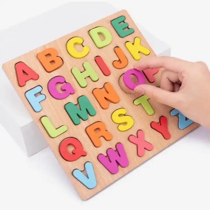 ABC Wooden Montessori 3D Puzzle Preschool Learning Educational Game Baby Toddler Toys for Children