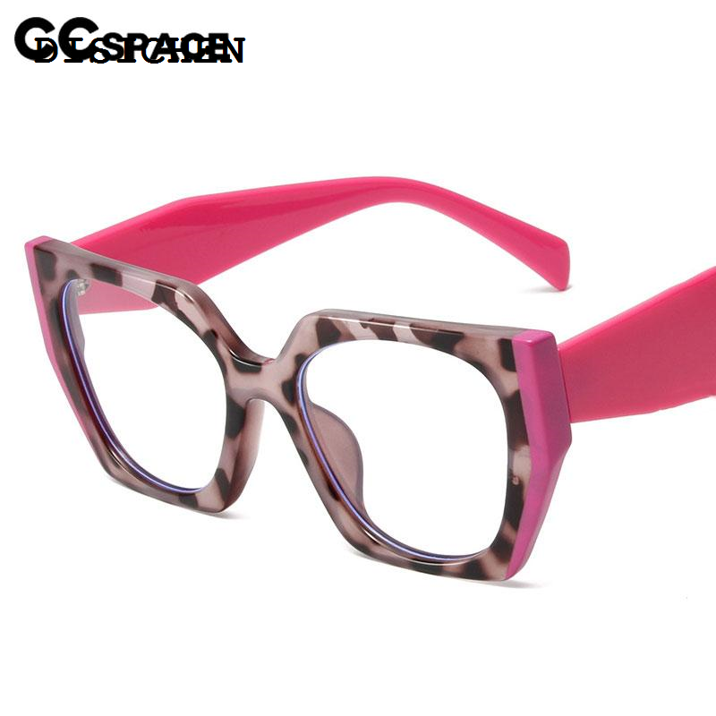 DISICHEN Fifty percent discount 56790 Stitching Color Retro Optical Spectacle Frame Women Cat Eye Large Size Flat Mirror Tr90 Fashion Anti Blue Computer Glasses