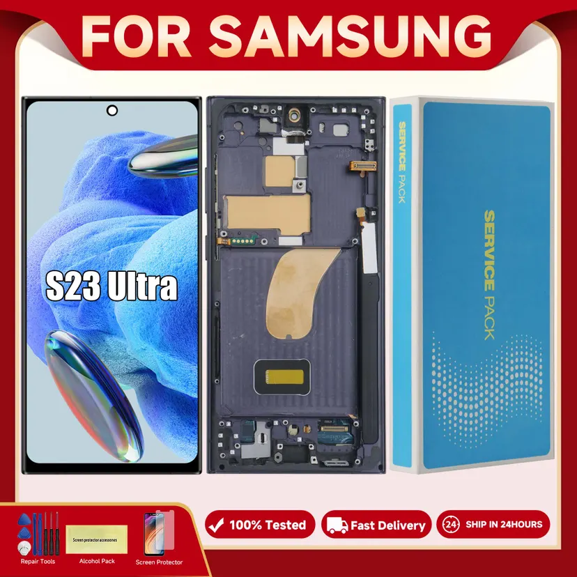 HOT S23 Ultra For Samsung 6.8''For AMOLED S918B S918U S918W S918N S9180 LCD Display Touch Screen Digitizer Assembly Replacement