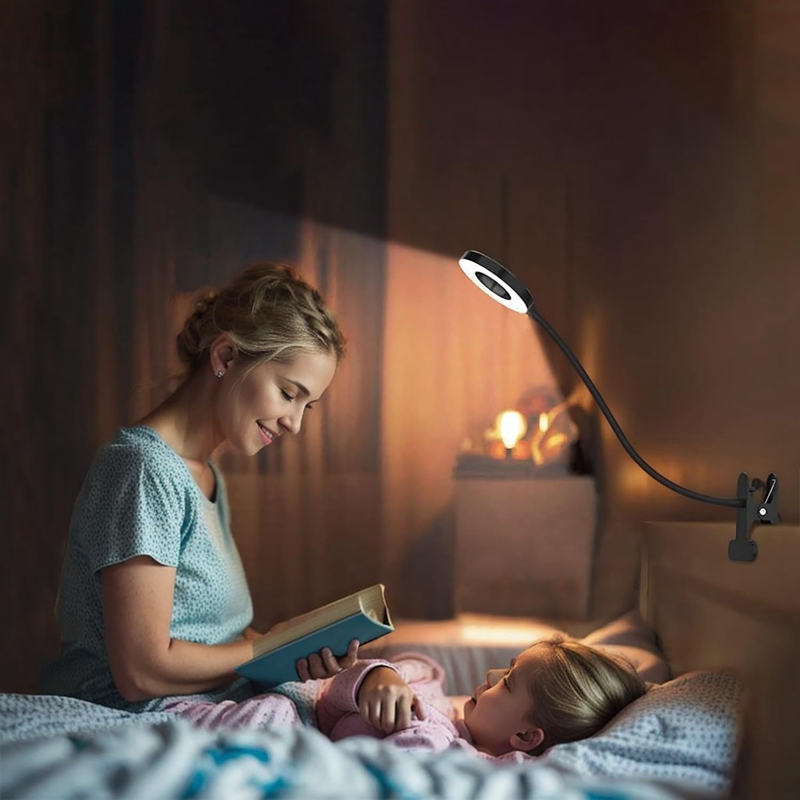 Desk Lamp, LED Clip on Light Reading Lights USB Book Clamp Light with 3 Color Modes Eye Protection Kids Desk Lamp
