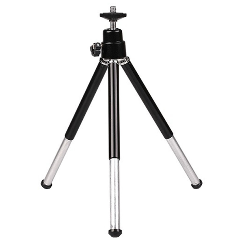 FORIDE 2X Mini Portable Tripod Adjustable Mini Tripod Aluminum Alloy for Camera Projector Black