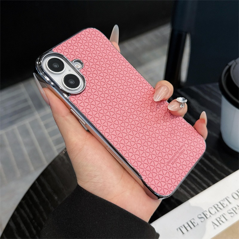 HODON Luxury Creative Borderless Leather Case for iPhone 16 15 14 Pro Max 14 15 16 Plus Cases Business Frameless Shockproof Protection Phone Cover