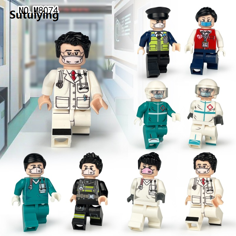 Sutuiying M8001M8074 Doctors and nurses, patients, professional building Original blocks, figurines, hospital scene toys, Christmas gifts