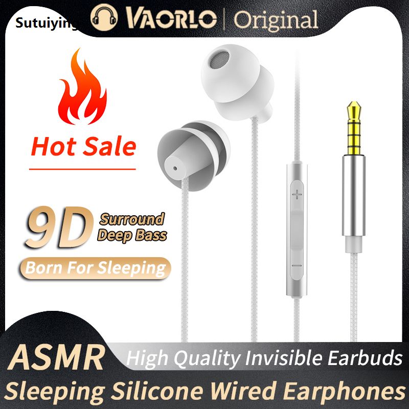 Sutuiying High Quality ASMR Sleeping Earphones Stereo HIFI Heavy Bass Silicone 2025 Headsets 3.5MM AUX/Type-C In-Ear Wired Invisible Earbuds