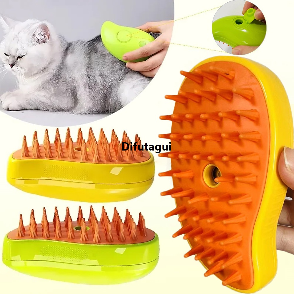 Difutagui Cat Steamy Brush Electric Spray Massage Comb Kitten Pet Bath Brush 2025 Floating Hair Removal Comb for Pet Grooming Removing Hair