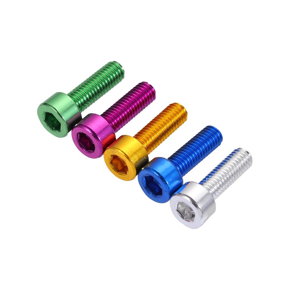 Cycling Durable M5 Road Bike 7 Colors 2Pcs/Set Water Bottle Cage Bolts Bike Bottle Holder Screw Aluminum Alloy Kettle Rack Screw