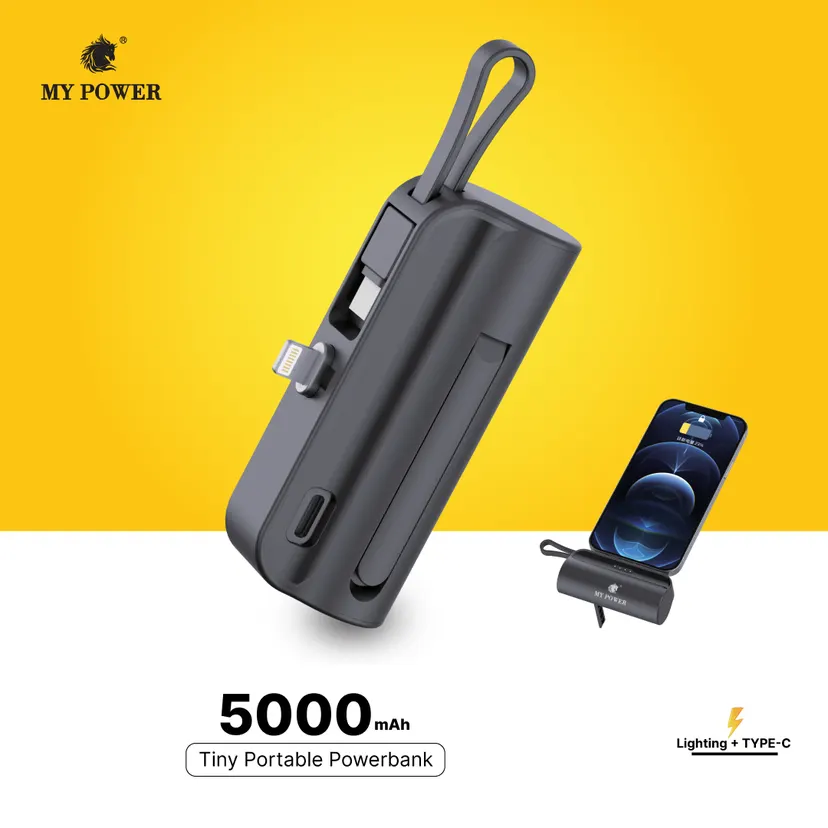 My Power 5000mah Tiny Portable Powerbank, 10w Charging, Emergency PowerBank M45mini .