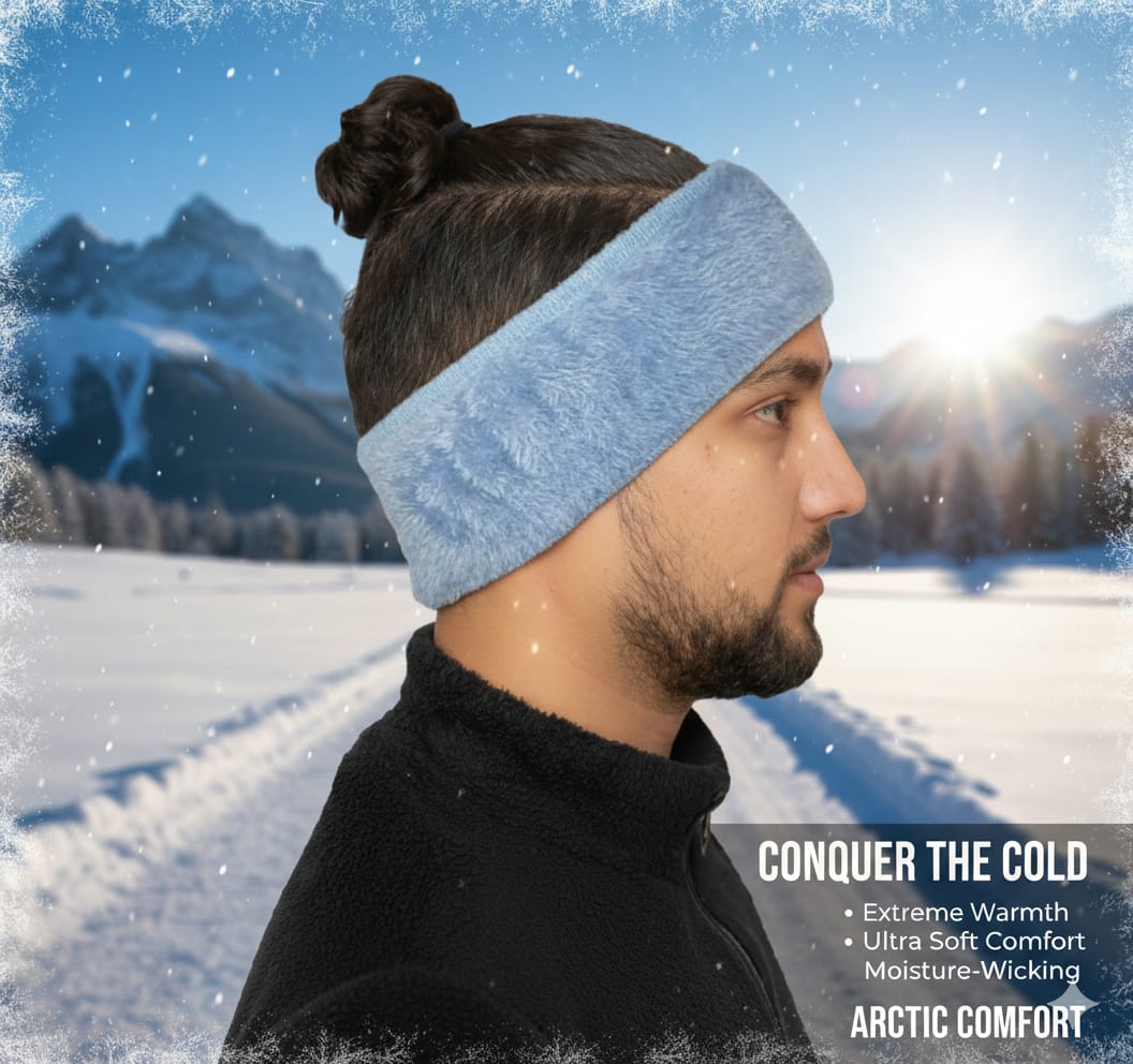 Winter Fleece Headband for Running & Skiing | Unisex Thermal Ear Warmer | Soft Polar Fleece | Windproof Cold Weather Sports Headband | Stretch Fit