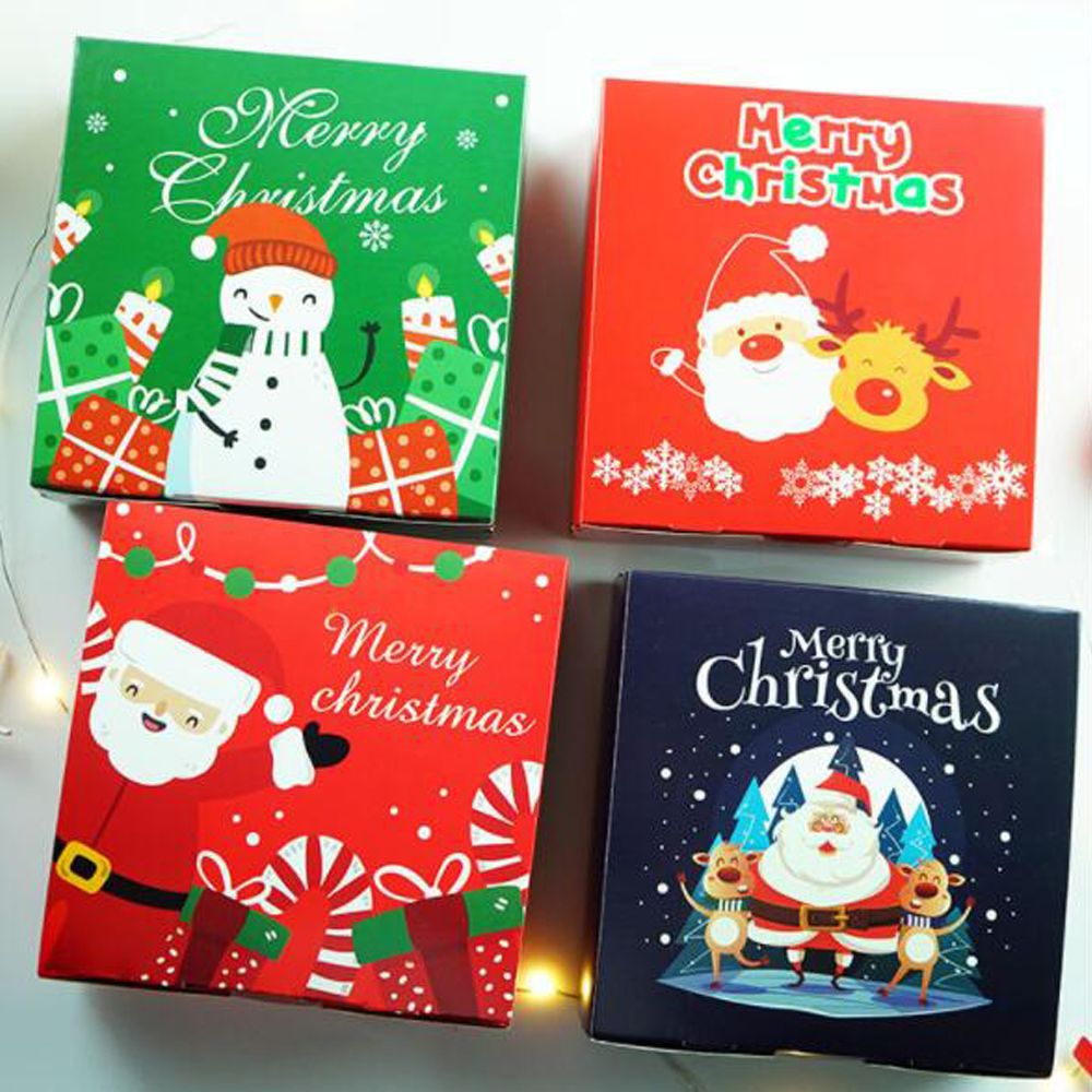 1/3/5Pcs Gift For Friend Cookie Box Deer Christmas Gift Boxes Merry Christmas Favours Sweet Biscuit Candy Santa Claus
