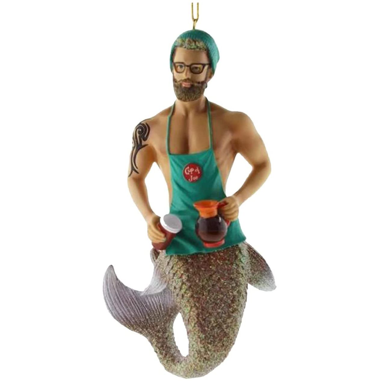 Funny Decoration Xmas Tree Christmas Hanging Crafts Christmas Ornament Acrylic Male Mermaid Pendant