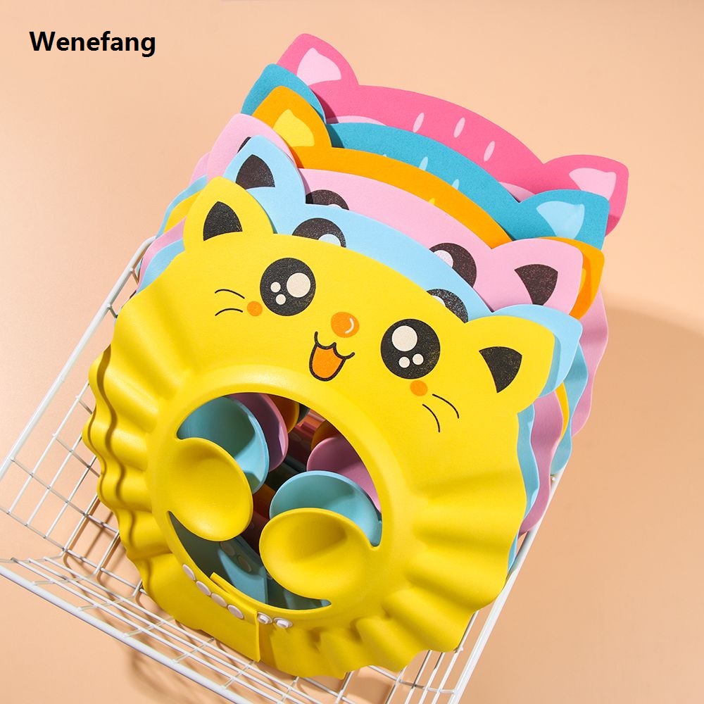 Wenefang Adjustable Baby Shower Caps Child Kids Shampoo Hat Wash Hair Bath Shield Waterproof Ear Eye Protection Visor