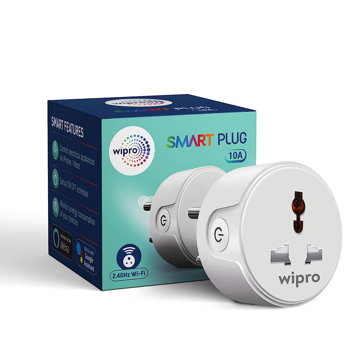 Wipro 10A Smart Plug with Energy Monitoring, Alexa and App Controlled