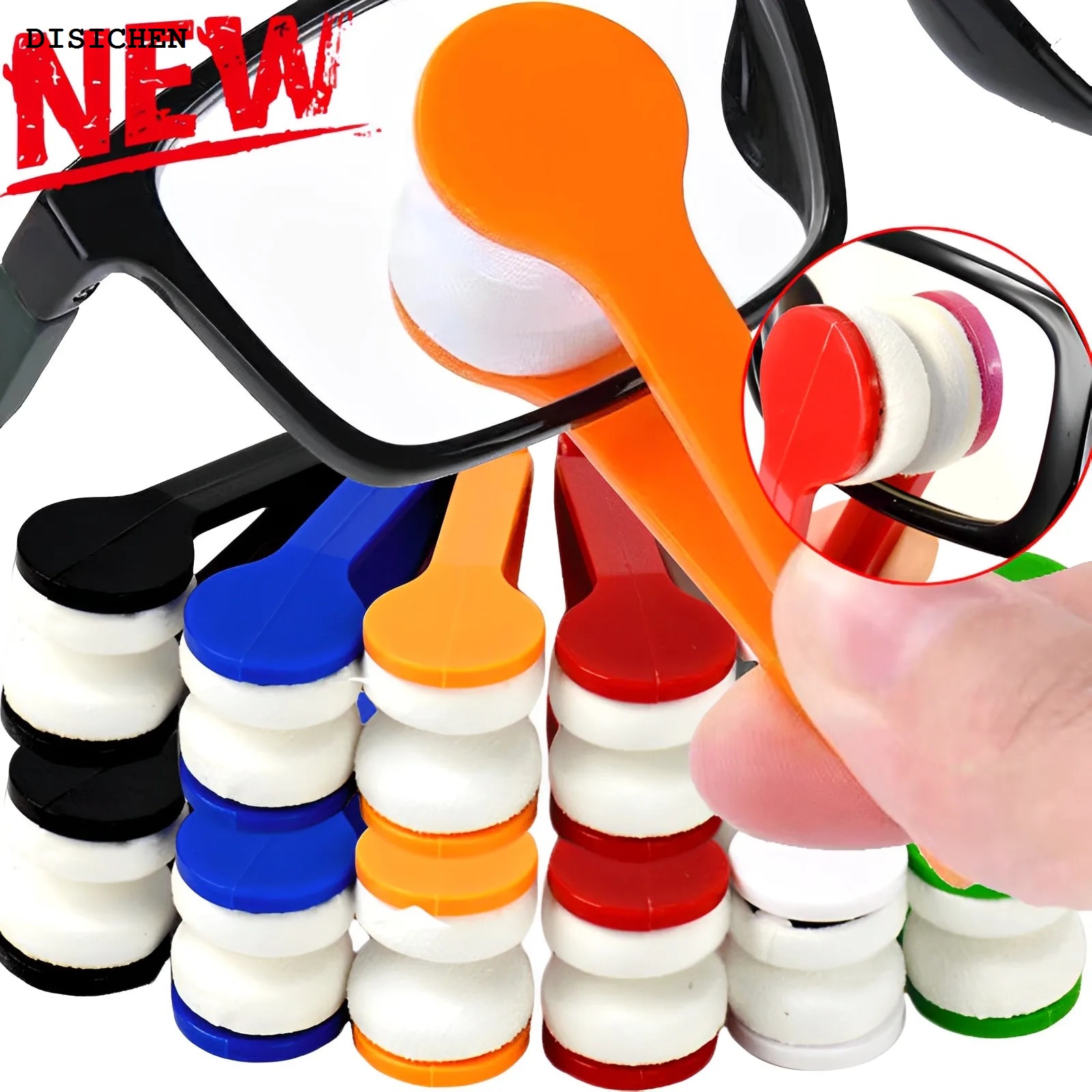 DISICHEN 2025 5Pcs New Portable Multifunctional Glasses Cleaning Rub Eyeglass Sunglasses Spectacles Microfiber Cleaner Brushes Wiping Tools