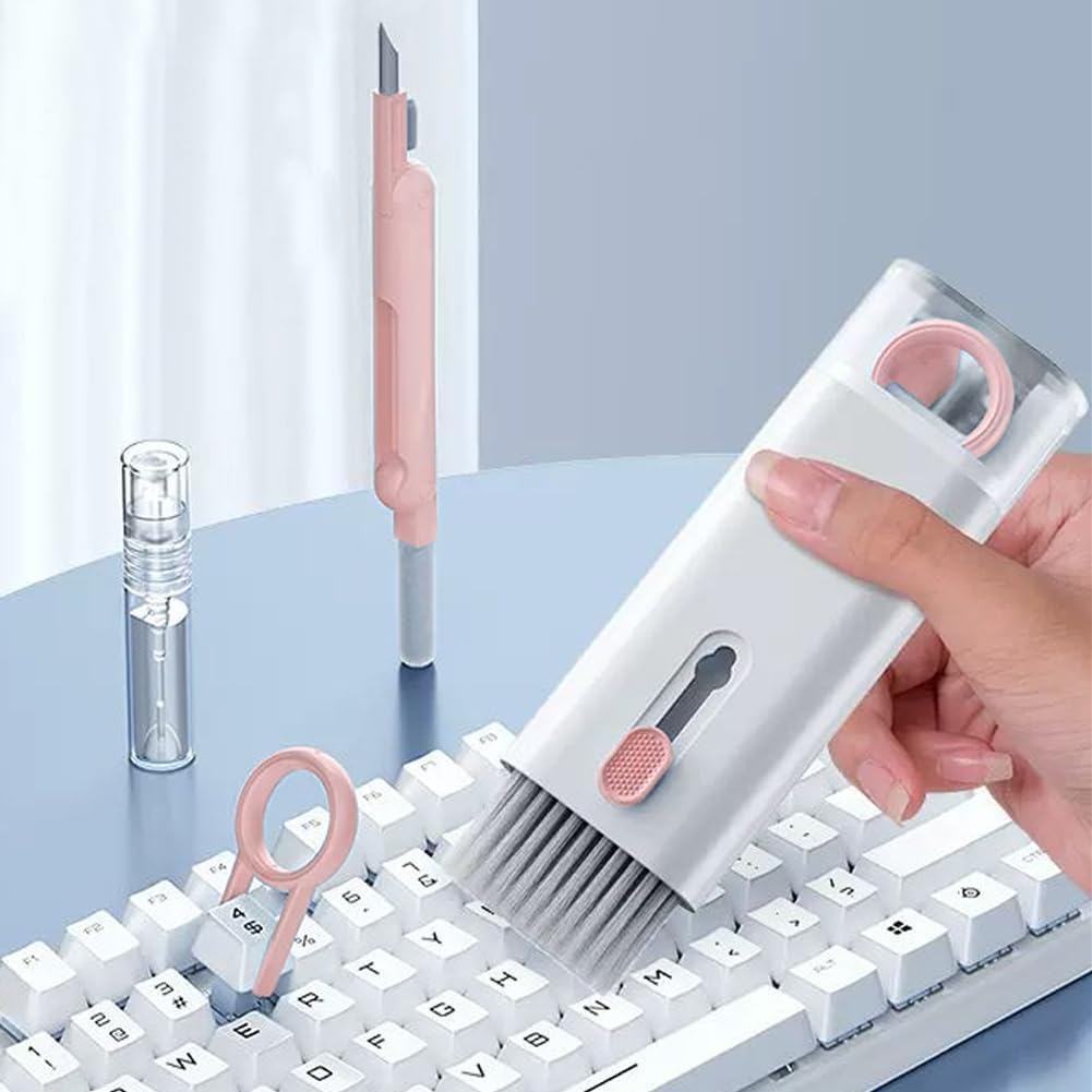 7 in 1 Cleaner Kit, Multi-Function Earbud Cleaning Pen, Soft Brush Corner Gap Duster Keycap Puller Laptop Screen Cleaner