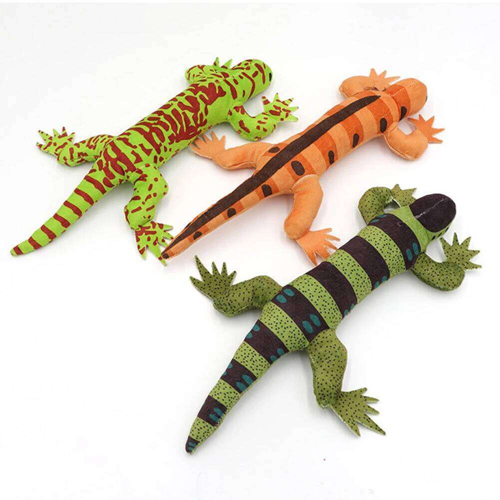 Cat Interactive bite resistant Simulation Lizard Caip Plush Doll With Sound Paper Stuffed Chew Toy For Kitten Cats Gifts