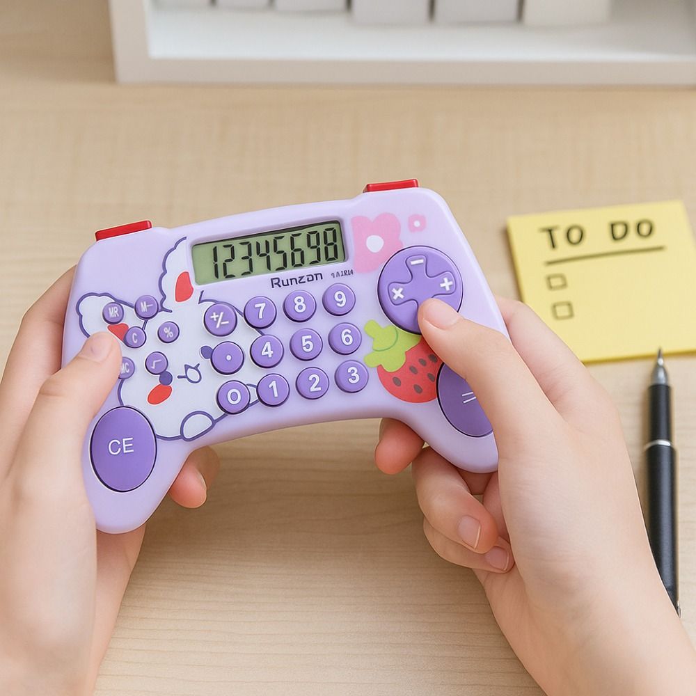 Gift Game Console Shape Desktop Calculator Creative Large LCD Display Cartoon Calculator Portable Practical Student Calculator Home Use