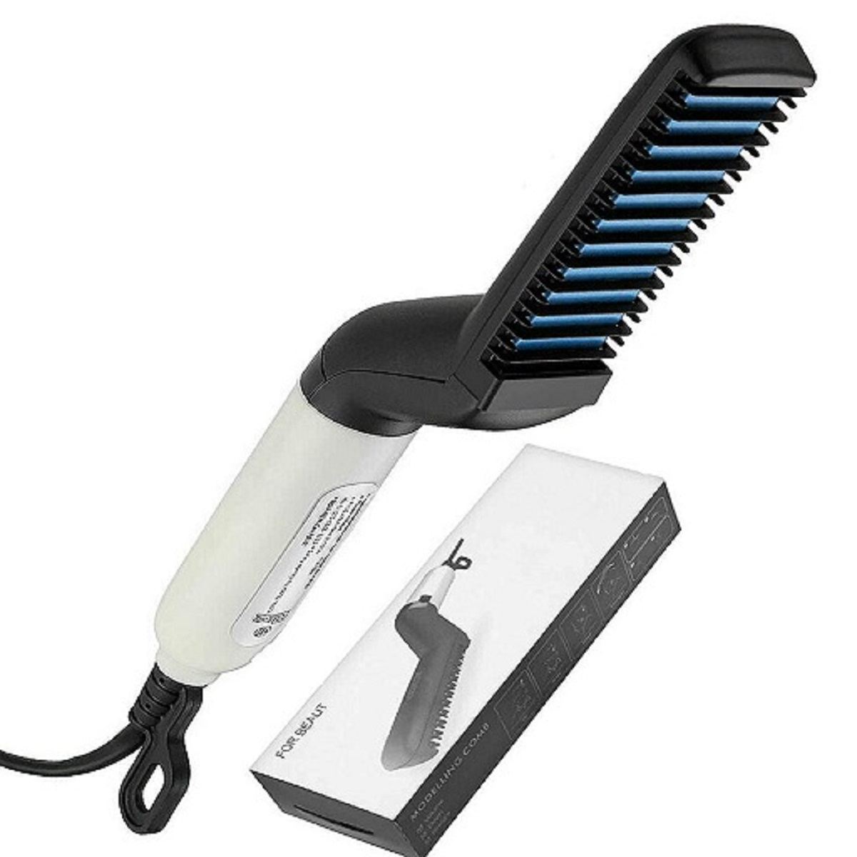 Electric Hair Iron Brush Comb Straightening Combs Men Beard Hair Straight & Curly Styling Tool