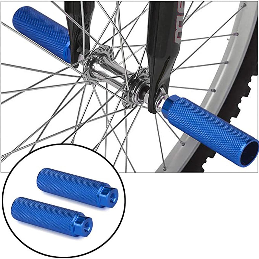 Mountain Bike Aluminum Alloy BMX Pegs Rear Pegs Cycling Anti-Skid Bike Pegs Bicycle Axle Pedal Bike Lead Foot Bike Foot Pegs