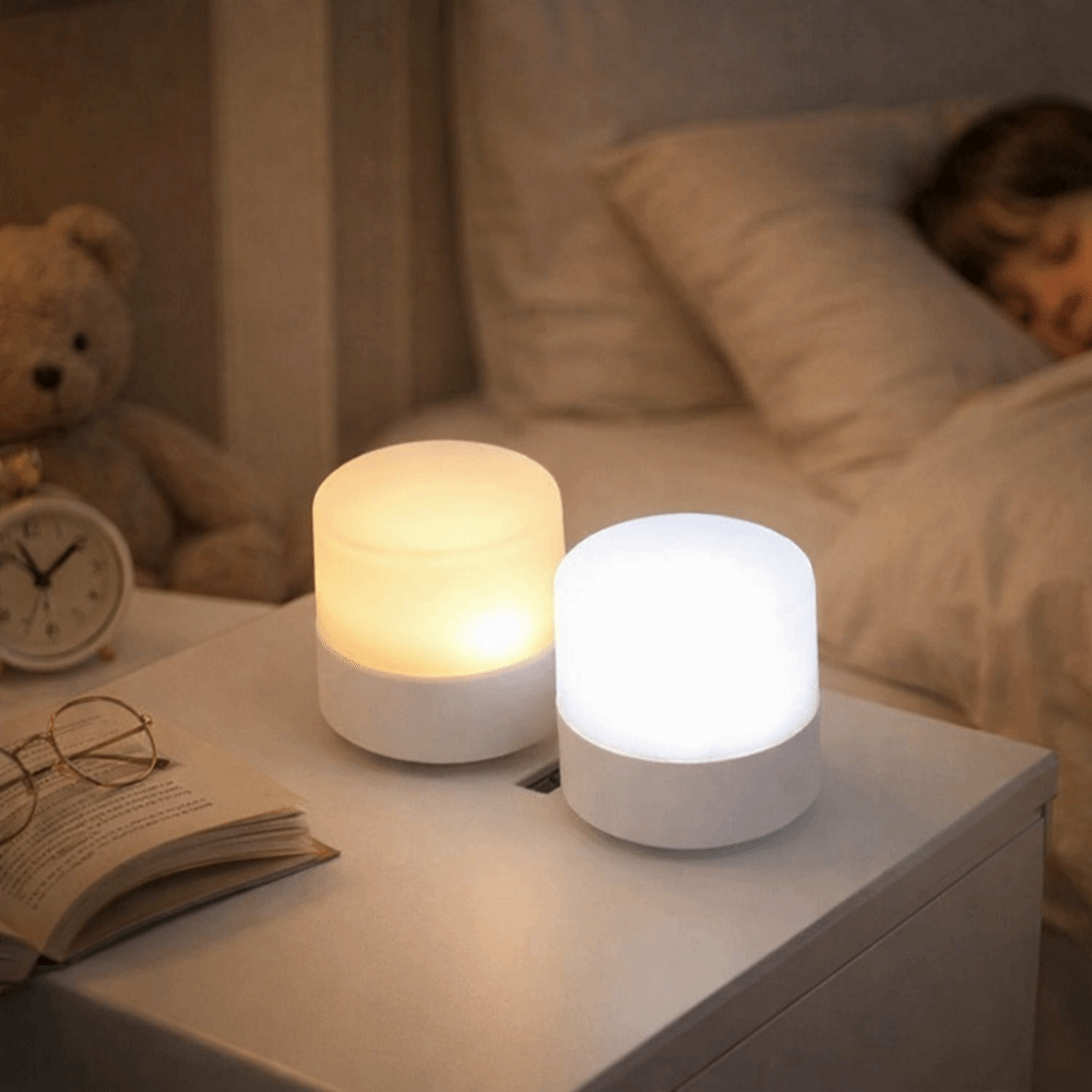 Eye Protection Mini Size Mini Night Light Round Shape Warm White Plug Lamp Powered Energy Saving Eye Protection Lamp Study Room