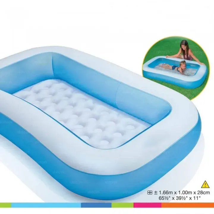 Rectangular Pool Toddler Kids 1.66M x 1.00M x 28CM - Pool For Kids | Portable Inflatable Swimming Pool For Babies |