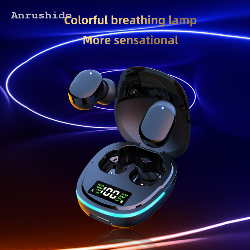 Anrushide New gaming style wireless earphones, HIFI stereo effect, powerful Fashion bass, touch operation, comfortable to wear, LED display chargi